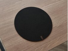 Felt placemat, round shaped, black colored