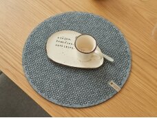 Felt placemat STELLE, round shaped, gray colored