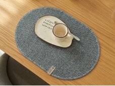Felt placemat STELLE, oval shaped, gray colored