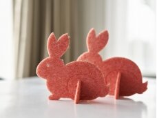 Easter table decoration "Sitting bunny", 2 pcs., peach