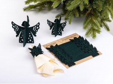 Kalėdiniai stalo papuošimai „Angelas“, tamsiai žalia