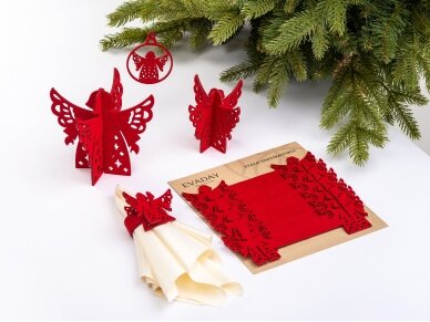 Kalėdiniai stalo papuošimai „Angelas“, raudona