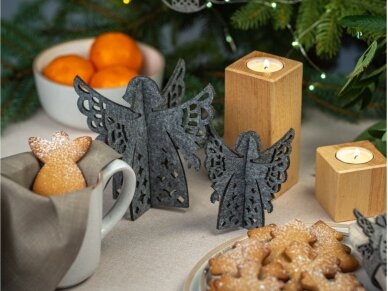 Kalėdiniai stalo papuošimai „Angelas“, tamsiai žalia 3