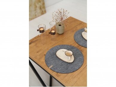 Felt placemat, round shaped, gray colored 4
