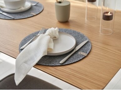 Felt placemat STELLE, round shaped, gray colored 1