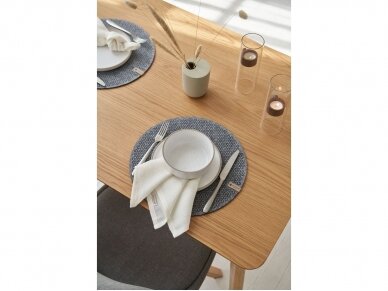 Felt placemat STELLE, round shaped, gray colored 2