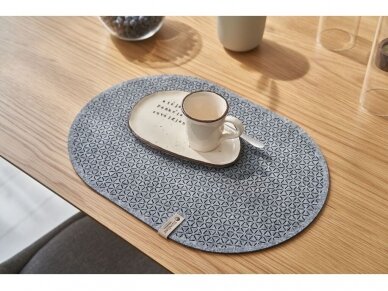 Felt placemat STELLE, oval shaped, gray colored 1