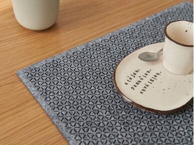 Felt placemat STELLE, rectangle shaped, gray colored 3