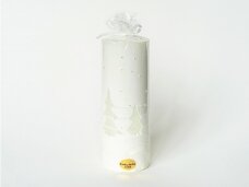 Žvakė dekoruota „Eglutės sniege“, Ø 7 cm