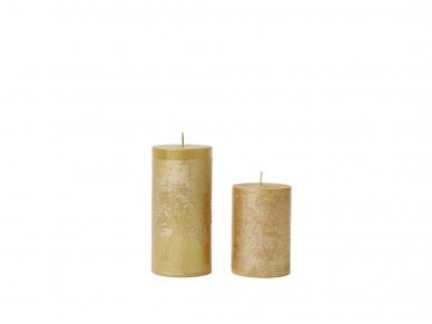 Žvakė dekoruota auksinės spalvos,  Ø 7 cm