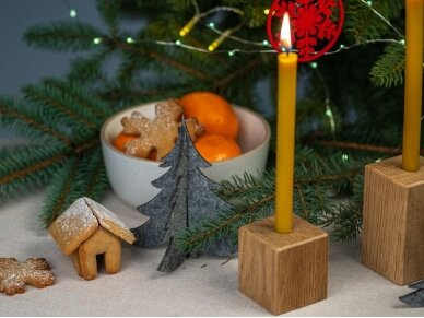 Wooden candlestick for thin candles Ø 1,5 cm 6